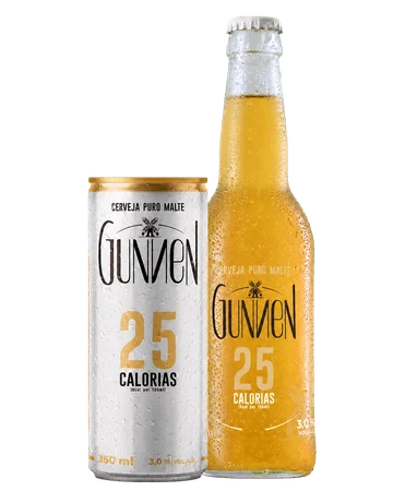 Cerveja Gunnen Puro Malte em lata e garrafa